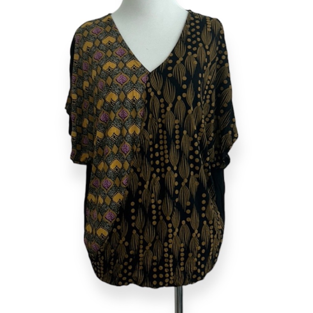 Desigual women’s XS Yolanda mixed print dolman t shirt top